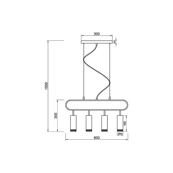Подвесной светильник Vele Luce Brio VL5794P04
