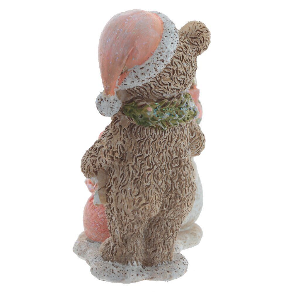 GAEM Фигурка декоративная "Мишка и снеговик", L8 W5 H9,5 см