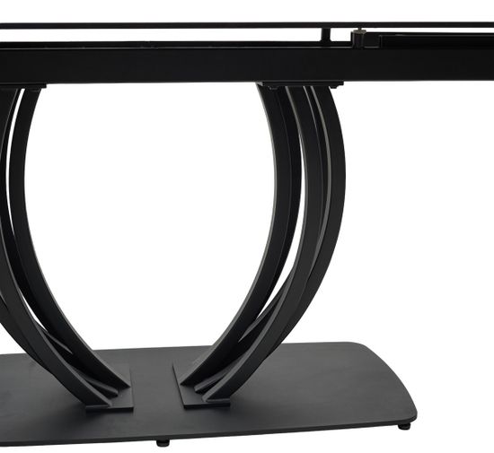 Стол MALTA 160 MARBLES KL-99 Белый мрамор матовый, итальянская керамика/ черный каркас