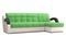 Диван угловой с оттоманкой Мадрид 1,6 - Velutto 31 зеленый/беж кожзам/ коричневая накладка