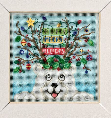 Набор для вышивания бисером "Новогодний Мишка", 13,33 х 13,33 см (5,25" x 5,25") (10005030/250824/50