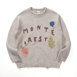 Свитер Винтажный Nothomme Monterest vintage distressed round neck hand-embroidered sweater