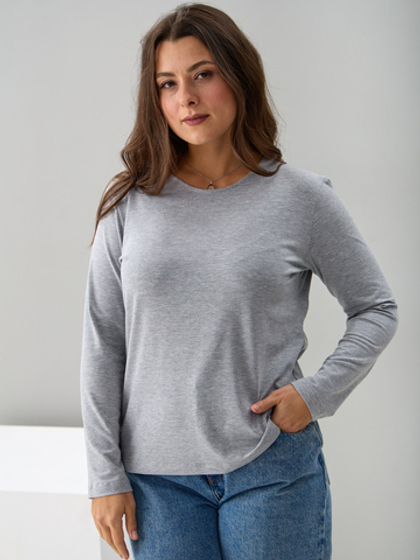 Лонгслив ЛНкл-081/светлосерый-меланж