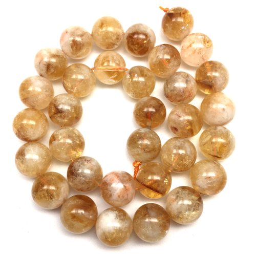 Цитрин 12 мм, бусины - шарики