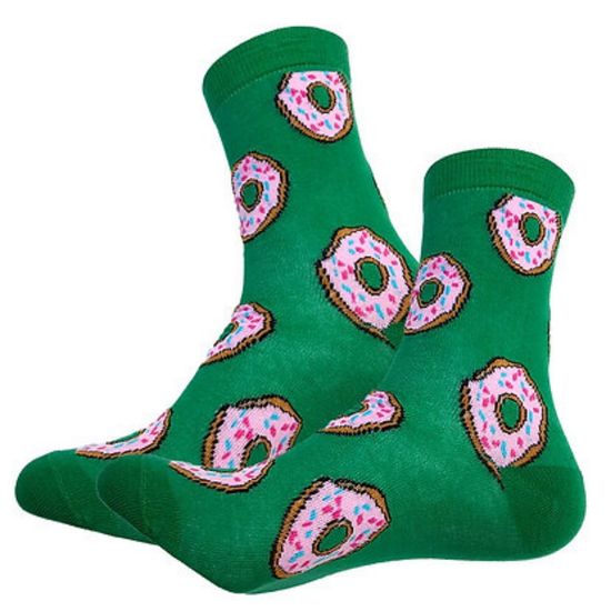 Носки "Пончик в обсыпке" р-р 36-40, (зеленый, травяной)