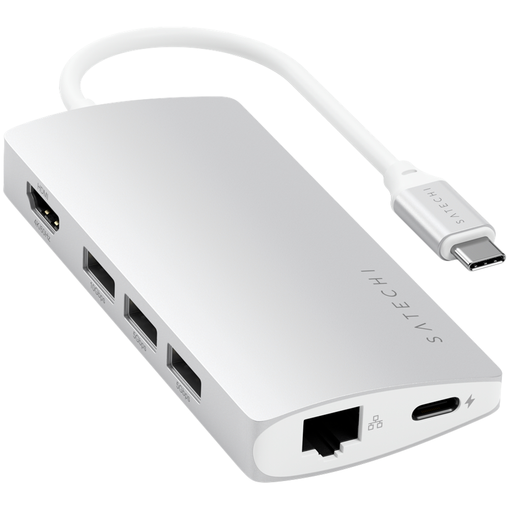 SATECHI Type-C Multi-Port Adapter 4K with Ethernet V2 Silver