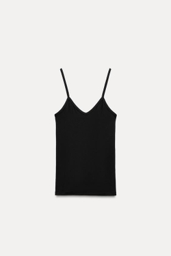 ZARA ТОП НА БРЕТЕЛЯХ, СИНИЙ