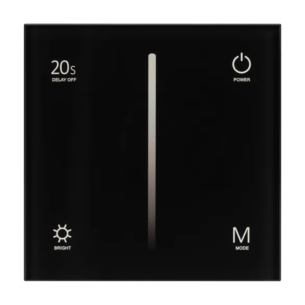 Панель SMART-P36-DIM-IN Black (230V, 1.2A, TRIAC, Sens, 2.4G) (Arlight, IP20 Пластик, 5 лет) 028110