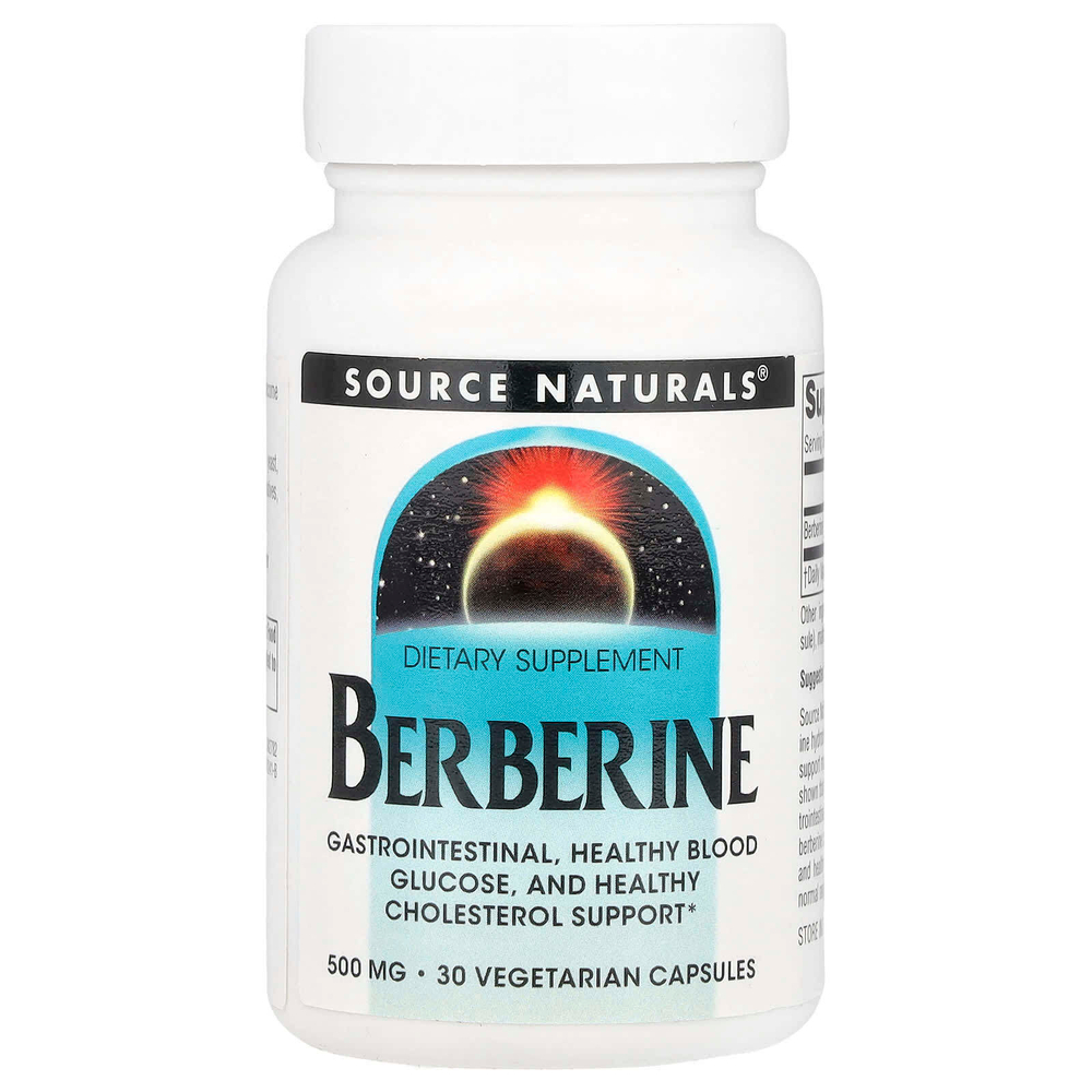 Source Naturals, Берберин, 500 мг, 30 вегетарианских капсул