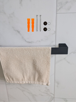 Держатель для полотенец Линия настенный, черный, 50см