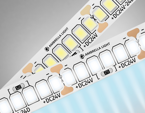 Светодиодная лента GS3503 2835 240Led /22W m/ 24V IP20 6500K/ 5000*10*1.2mm/ кратность резки 25mm (2 конт.)