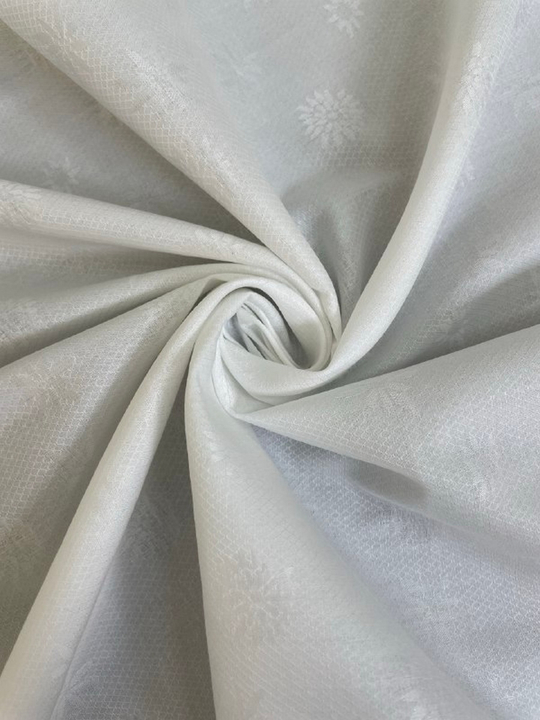 Коттон сорочка, белый, жаккард ромб/цветок NB#001