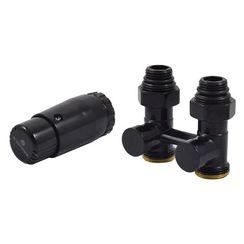 Комплект узла нижнего подкл SCHLOSSER прямой STANDARD 3/4quot; (Ral 9005) с термогол. М30х1,5, ниппеля 1/2quot;Х3/4quot;