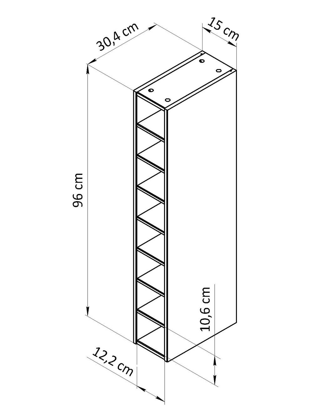Навесной модуль для винных бутылок Виола, ЛДСП