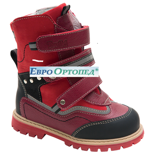 TW-503-24кр-черн Ортопедические сапожки утепленные с мехом Twiki TW-503, черно-красный