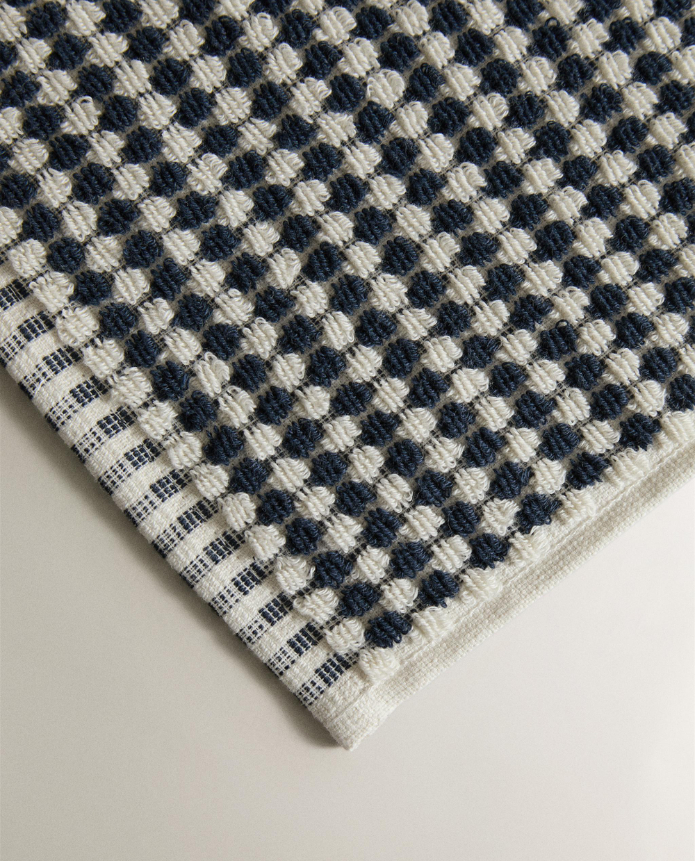 Zara Home Полотенце для лица и рук из хлопка, тёмно-синий