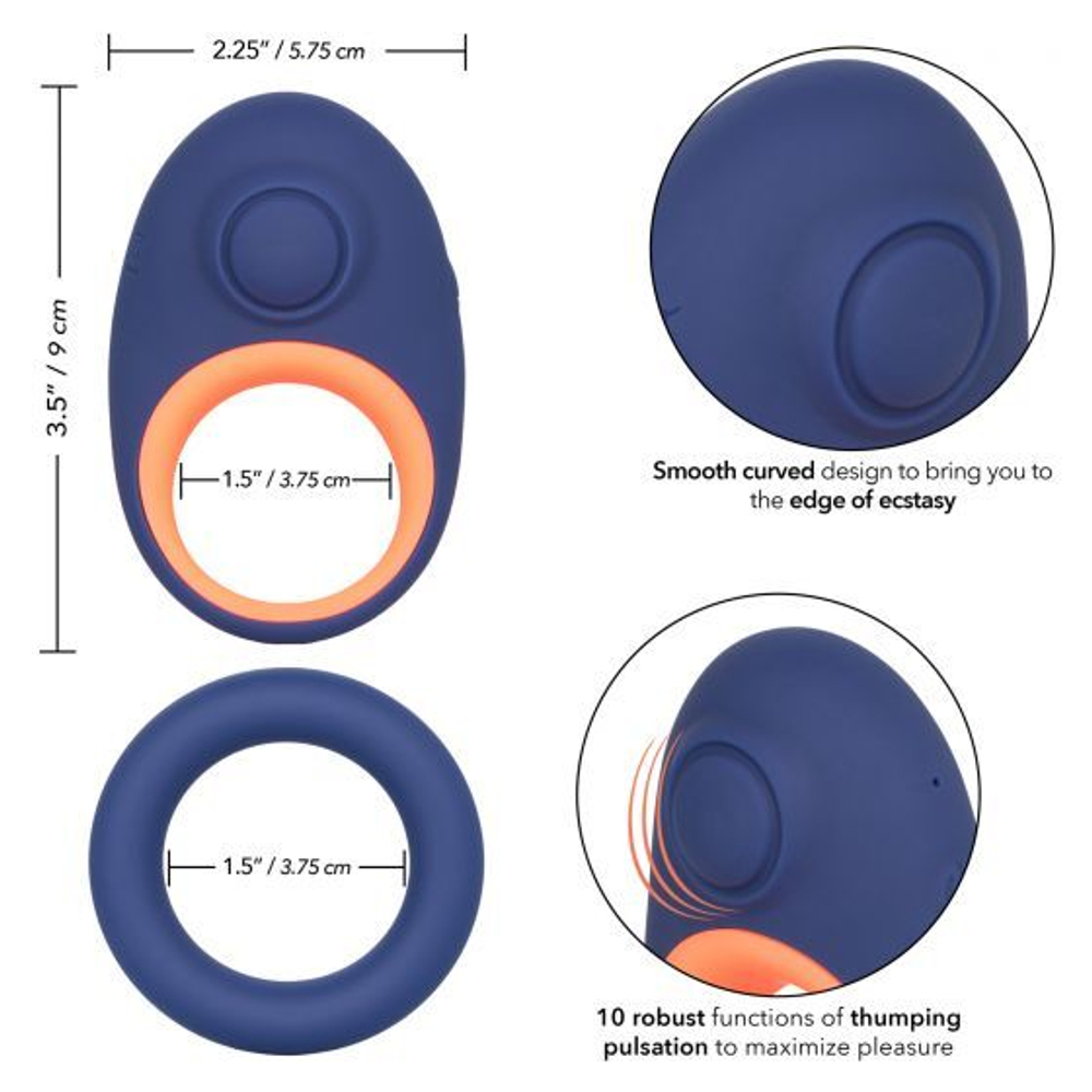 Набор из двух синих эрекционных колец California Exotic Novelties Link Up Verge SE-1350-10-3