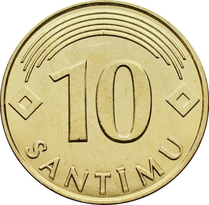 10 сантимов 2008 Латвия