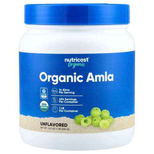 Nutricost, органическая амла, без добавок, 454 г (16,2 унции)