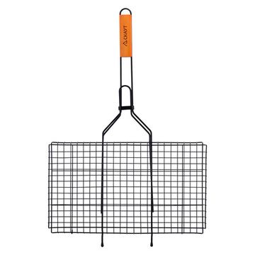 Решетка для гриля 44,5х26х2,5 см. с антипригарным покрытием СКАУТ СК-0714 с деревянными ручками