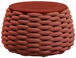 Пуф-столик плетеный с подушкой Tagliamento Pouf, терракотовый, светло-бежевый