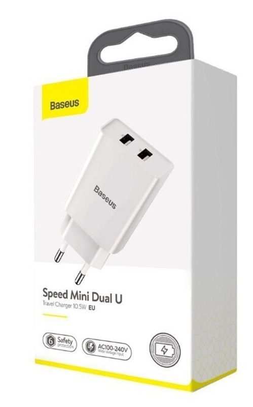 Сетевое зарядное устройство Baseus Speed Mini Dual U Quick Charger (CCFS-SN02) (White)