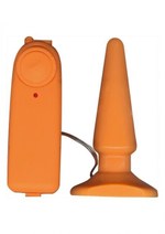 Анальная втулка с вибрацией Funky Vibrating Butt Plug (Цвет: оранжевый)
