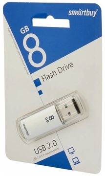 Флешка 8Gb SmartBuy V-Cut Silver