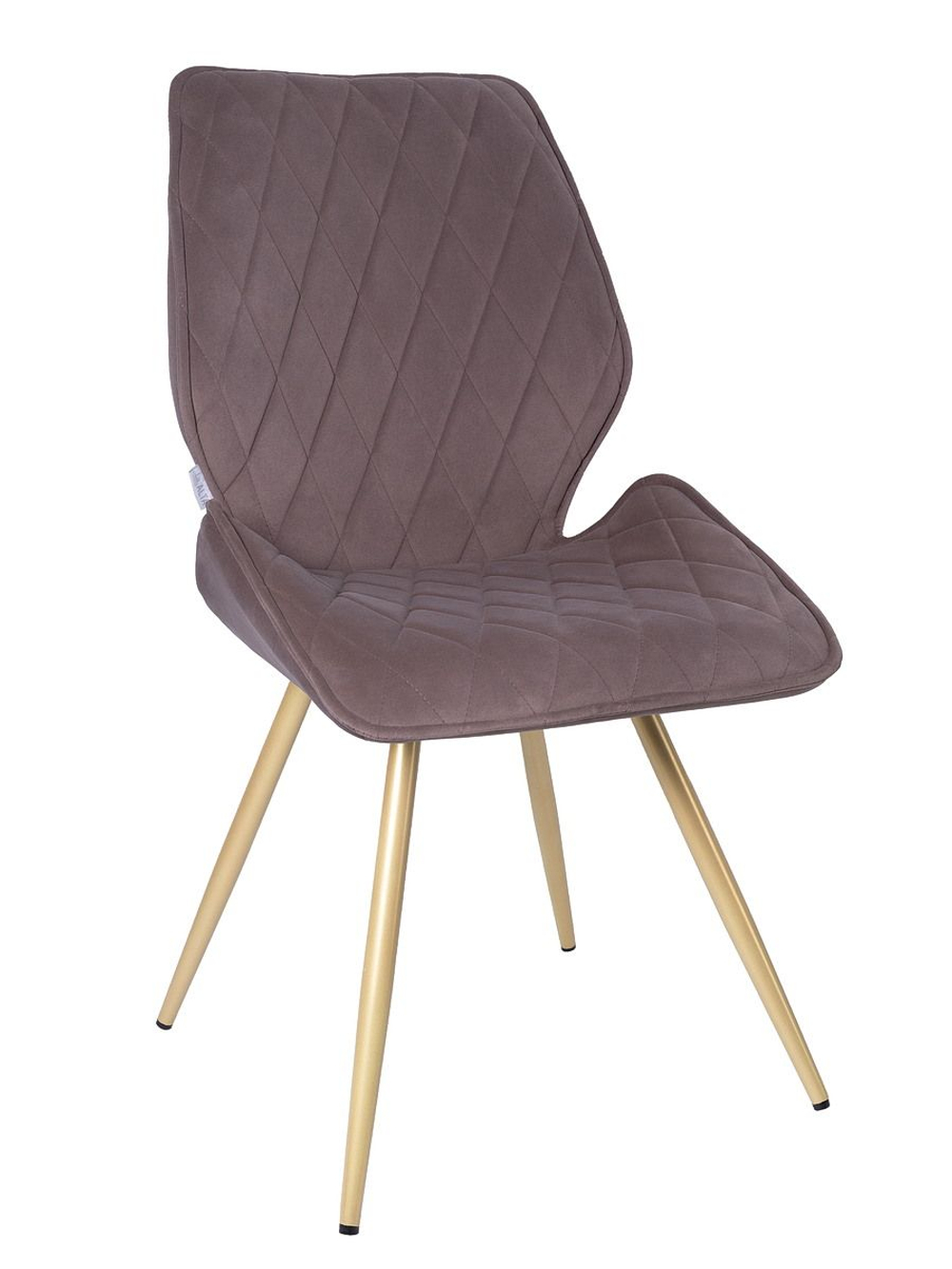 Стул LA ALTA OSTIN 360 велюр мокко, каркас круглый шампань