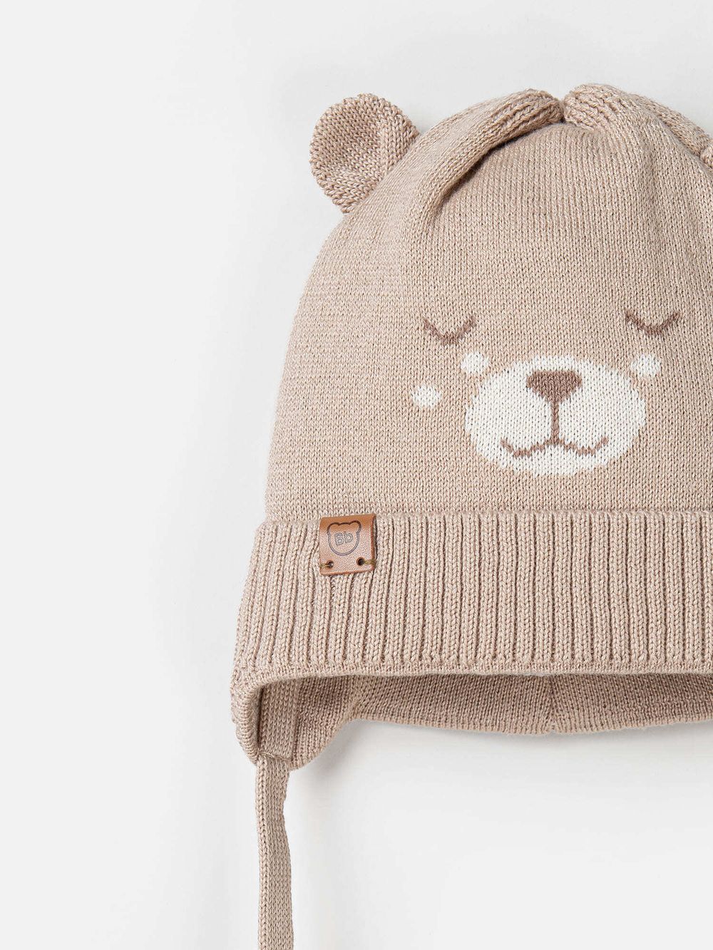 Шапка хлопковая на подкладе "Мишка" 0+