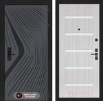 Входная дверь Лабиринт LEOLAB - 01 Сандал белый стекло белое