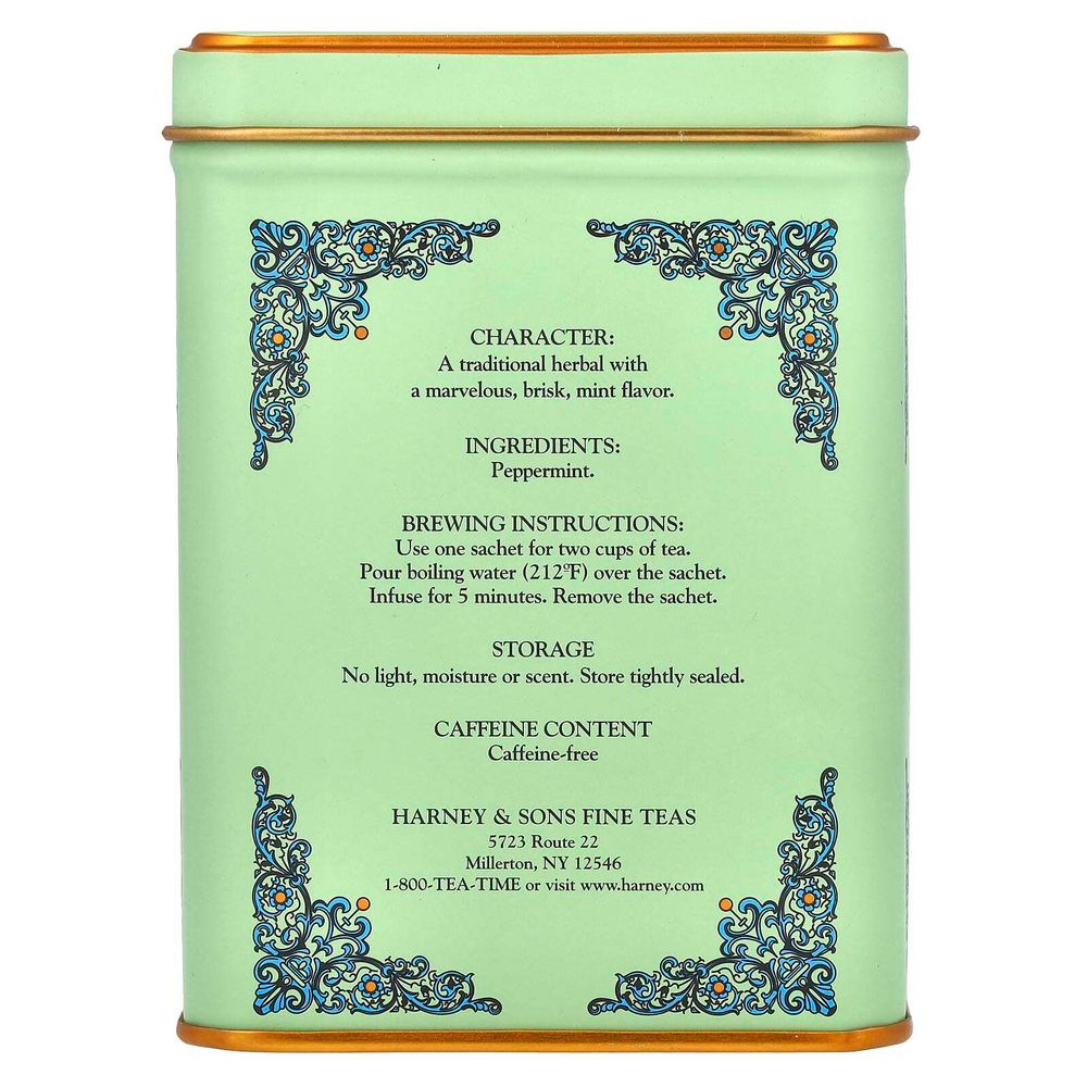 Harney & Sons, HT Tea Blends, травяная перечная мята, без кофеина, 20 пакетиков, 40 г (1,4 унции)