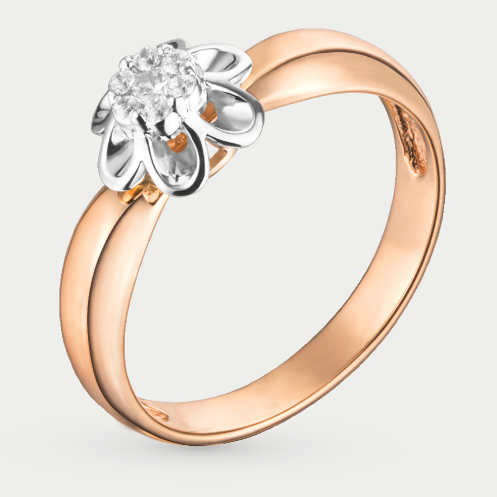 Помолвочное кольцо для женщин из розового золота 585 пробы с фианитом (арт. 33-025)