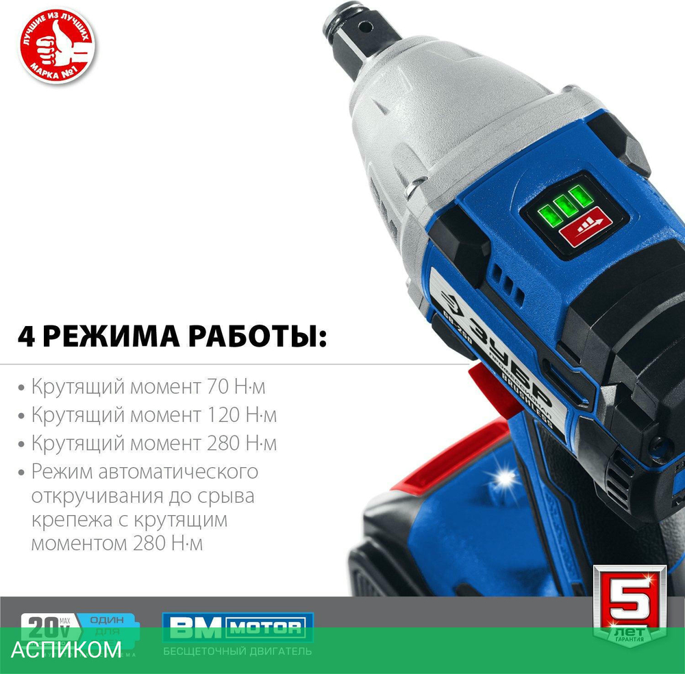 Гайковерт ЗУБР GB-250-22