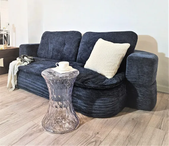 Бескаркасный диван-кровать 4664 синий