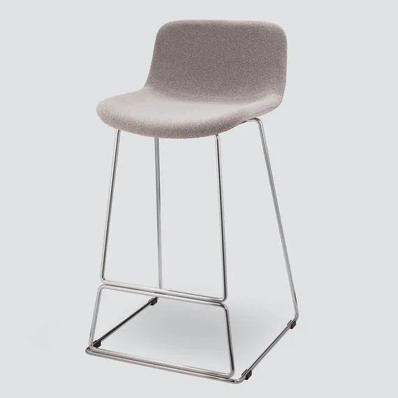 Полубарный стул Neo Soft 65 см, серый, ножки хром
