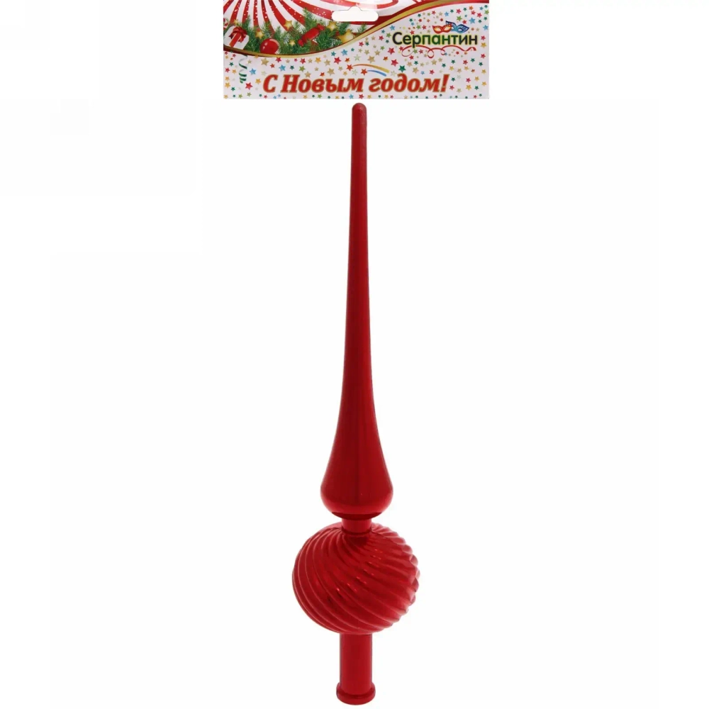 Верхушка на ёлку 25 см «Волна», Красный