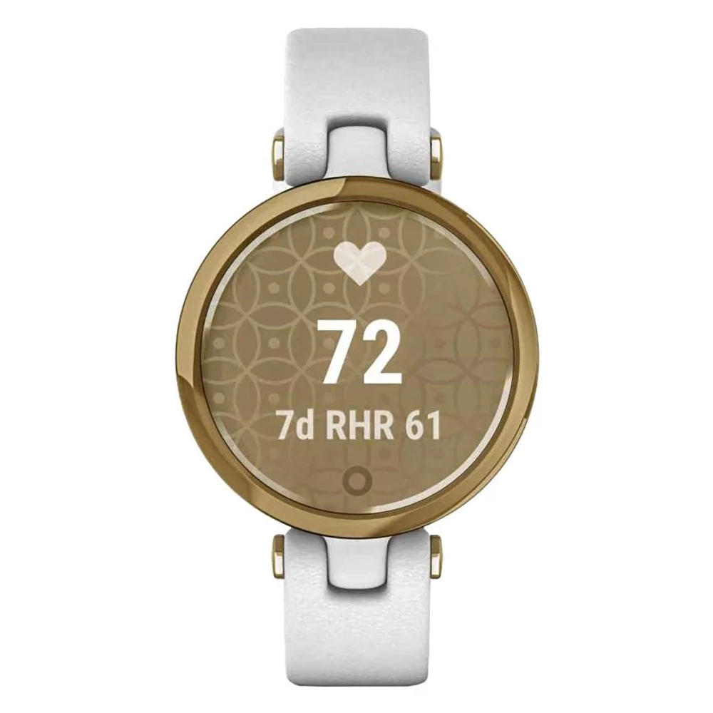 Смарт-часы Garmin Lily светло-золотистый безель, белый корпус и итальянский кожаный ремешок 010-02384-B3