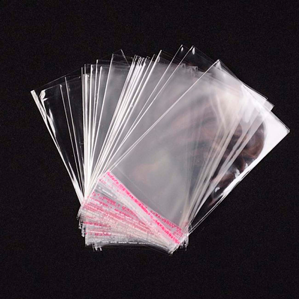 Пакеты 10х18+3 см. БОПП 100/500/1000 штук прозрачные упаковочные с клеевым клапаном