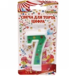 Свеча для торта Цифра Пузырик «7» 6,7см