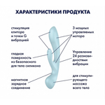 Вибратор-кролик Satisfyer Triple Oh светло-голубой