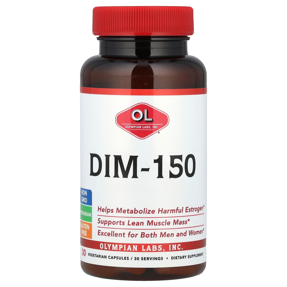 Olympian Labs, DIM-150, 30 вегетарианских капсул (150 мг на капсулу)