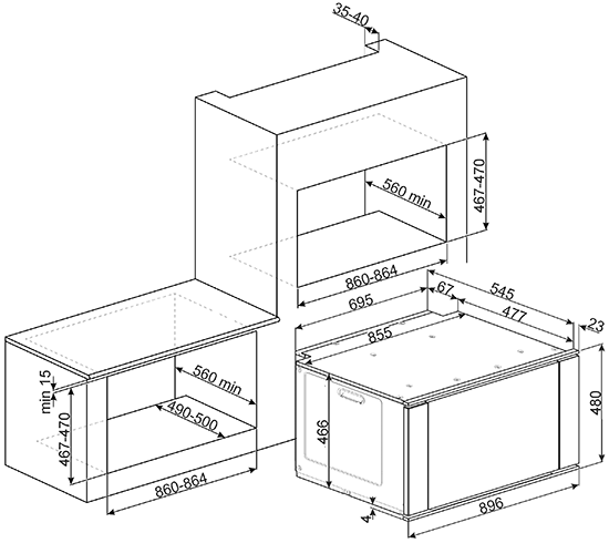 Электрический духовой шкаф Smeg SF9800PRO