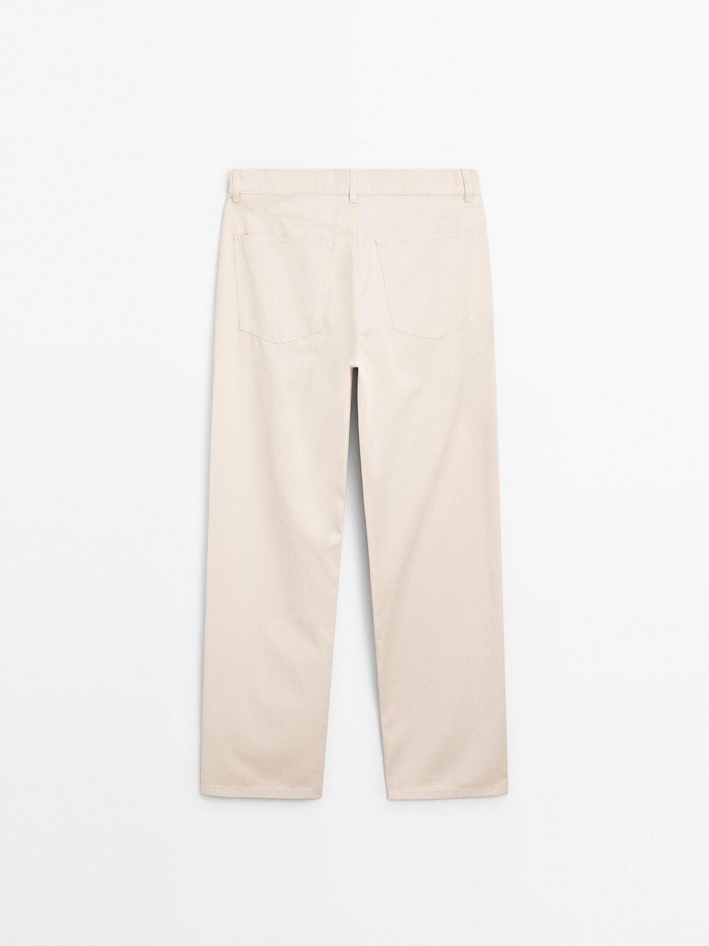 Massimo Dutti Брюки прямого кроя со средней посадкой, кремовый