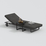 Шезлонг Ideal Patio КОСТА на колесах маренго - каркас карбон
