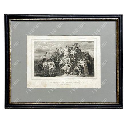 АНТОНИО РОКА. Похороны Юлия Цезаря. Гравюра. Испания, Мадрид. 1854–1859 г.