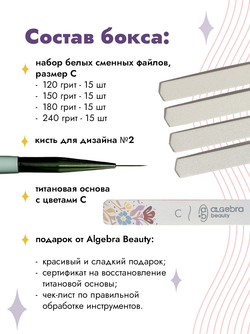 Лимитированный весенний нейл-бокс с цветочной титановой основой , размер С