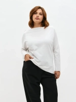 Лонгслив с широким вырезом лодочка