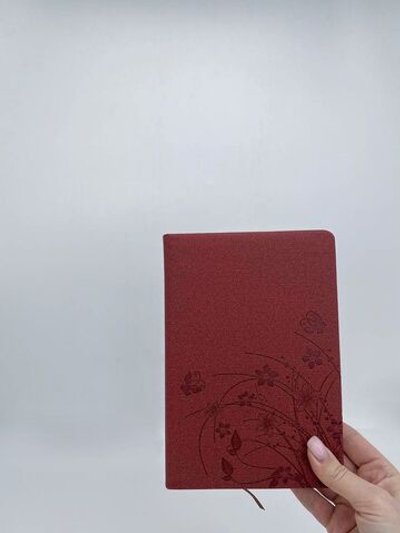 Блокнот 144 л А5 линейка цветы корич-бордовый (8344-11)