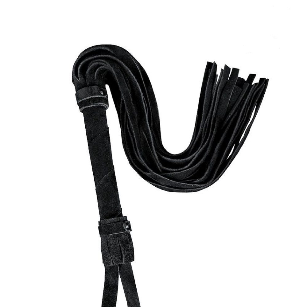 Плеть Notabu BDSM велюровая кожа черная 55 см